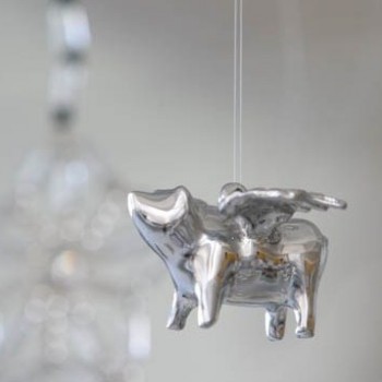 Sterling Silver Flying Pig Ornament