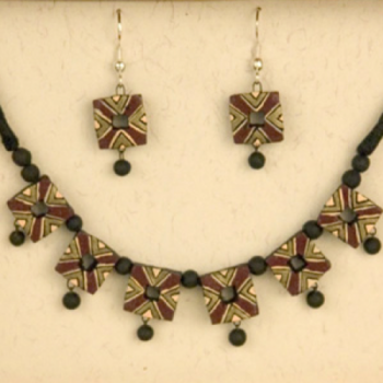 Terracotta Shield Necklace Set