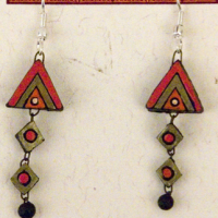 Terracotta Triangle Pendant Earrings