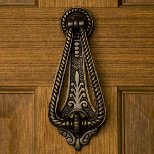 Twisted Brass Door Knocker, antique brass