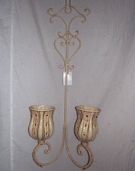 Two Candle Wall Sconce, white