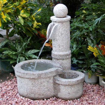 Two-Tiered Granite Fountain