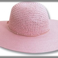 Women's Straw Crocheted Hat, pink