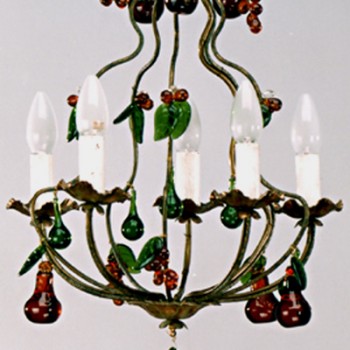 Article 136 5 Light Chandelier with Fruits