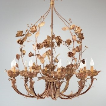 Article 380 10 Light Chandelier with Roses