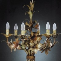 Article 8024 Chandelier with Lily Flowers