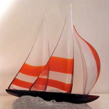 Barca a Vela Glass Art