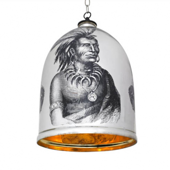 Bell Jar with Native American 14 inches x 23 inches