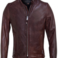Black Cherry Leather Racer Jacket