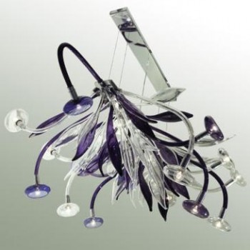 Chandelier Queen 1 Clear and Periwinkle Blue Glass