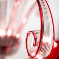 Contemporary Red Outline Murano Chandelier, detail