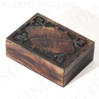 Four Corners Wood Box with Metal Work