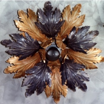 Gold & Purple Leaves Iron Ceiling Lamp