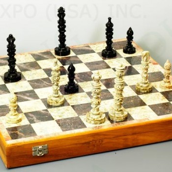 Hand Carved Stone Chess Set 18 inches