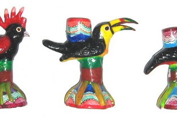 Clay Birds Candle Holder