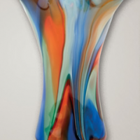 Gorgeous Blown Glass Multicolor Vase