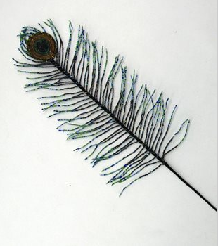 Beaded Peacock Feather