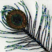Beaded Peacock Feather, detail