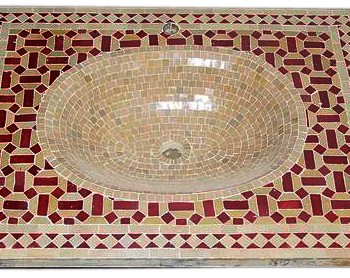 Crimson Moroccan Mosaic Sink Top