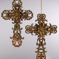 Metal Filigree Cross Ornaments