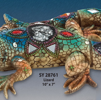 Mosaic Lizard Figurine