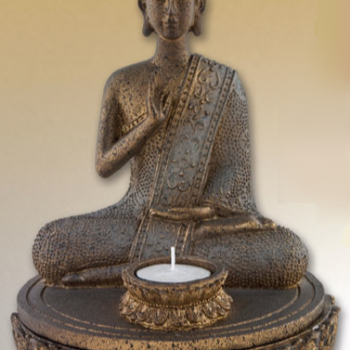 Seated Buddha Candle Statuette