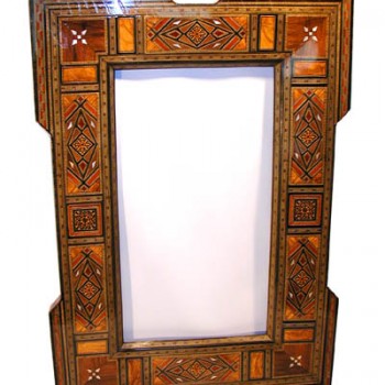 36in Wood Mosaic Mirror
