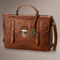Antique Leather Buckle Briefcase