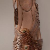 Brown Leather Huarache Sandal, detail