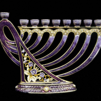 Jeweled Harp Menorah, violet