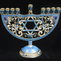 Jeweled Star of David Menorah