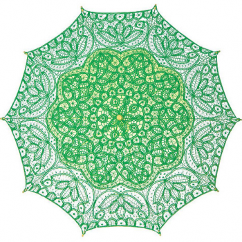 Kelly Green Cotton Lace Parasol