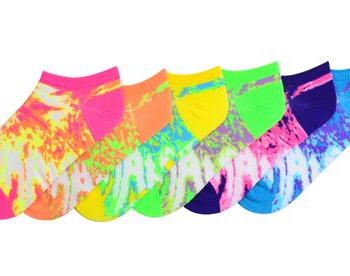 Neon Tie Dye Socks 6-Pack