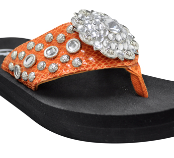 Orange Jewel Sandals