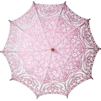 Pink Cotton Lace Parasol