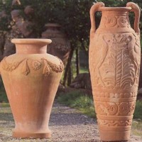 Tall Italian Terracotta Urns