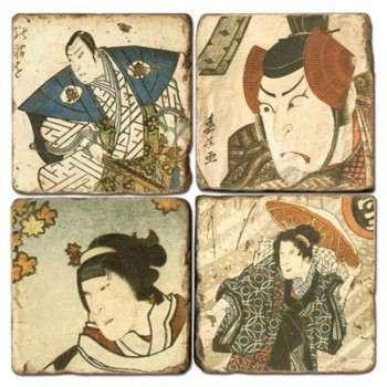 Ukiyo-e Men Terracotta Tiles