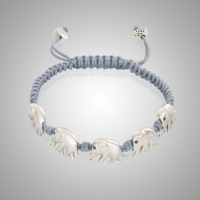 18k White Gold Elephant Bracelet
