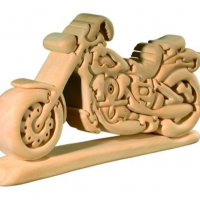 3D Wood Motorcycle Puzzle