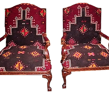 Ball and Claw Kilim Upholstered Armchair