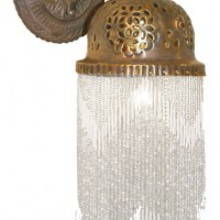 Beaded Brass Bell Wall Sconce