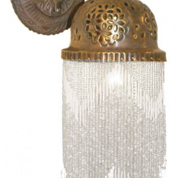 Beaded Brass Bell Wall Sconce