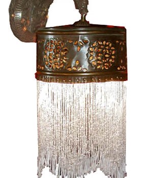 Beaded Brass Wall Sconce