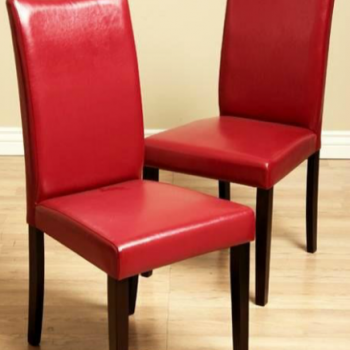 Cherry Red Leather Dining Chairs