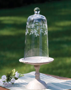 Engraved Cloche on Spindle Stand