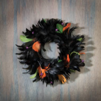 Feather Halloween Wreath
