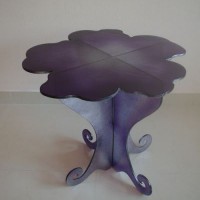 Glass Flower Side Table, blue