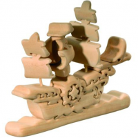 Hand-Carved 3D Ship Puzzle