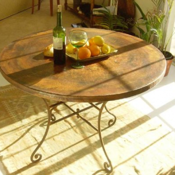 Hand-Hammered Copper Table