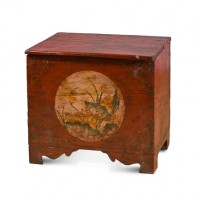 Hand Painted Antique Mongolian Trunk